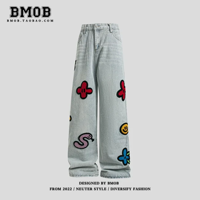 Women cartoon pattern jeans