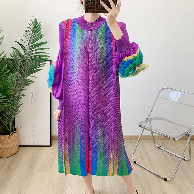 Miyake colorful pleated dress