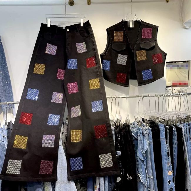 Multicolor Female Jeans 2 piece